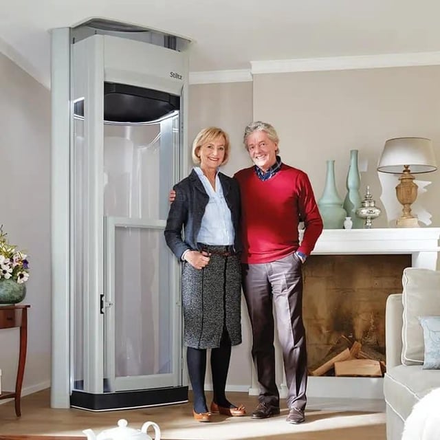 Stiltz Duo+ home lift installed in a hallway
